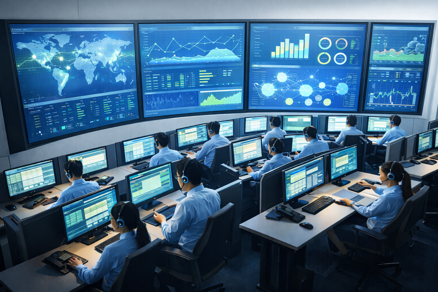 Diagrama de la infraestructura de call centers de múltiples sitios de Callnovo — Filipinas, China y Canadá con failover de doble internet